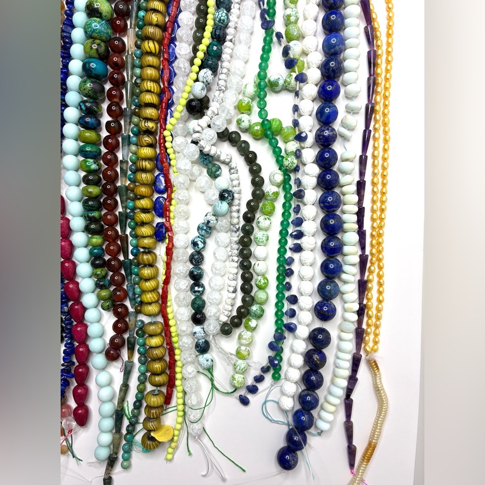 Multicolor Bead Strand Lot - Assorted Gemstone & … - image 2